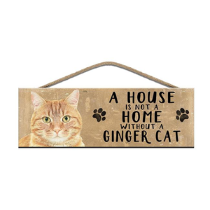 The Metal Sign Co - Wooden Sign - Ginger Cat