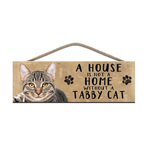 The Metal Sign Co - Wooden Sign - Tabby Cat