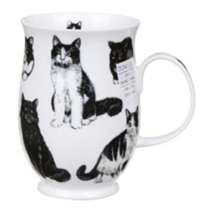 Porslin Mugg - Dunoon - Cats Black & White - 0.31L