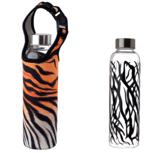 Vattenflaska - Big Cat - Reusable Glass Water Bottle