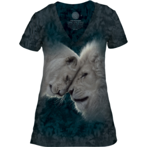 T-Shirt - Lion Love - V-Neck - S/Woman's