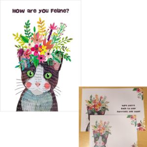 Dubbelvikt kort - Purrrfect Self Get Well Greeting Card & Envelope