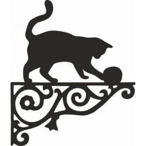 Hanging Basket Bracket - Cat With Ball