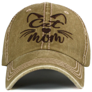 Baseball Cap - Cat Mom - Light Brown
