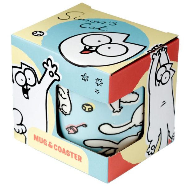 Porslin Mugg - Simon's Cat - mugg & Underläggsset - Blå - Bild 3