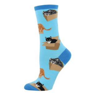 Strumpor - Socksmith - Cat in a Box - Blue 36-41