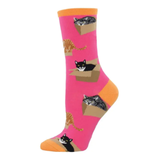 Strumpor - Socksmith - Cat in a Box - Pink 36-41