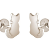 925 Silver Cat Stud Earrings