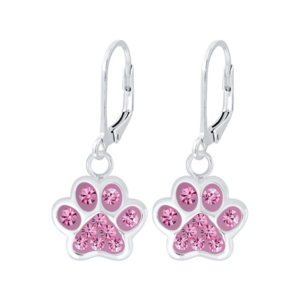 925 Silver Örhängen rosa tass e-coated