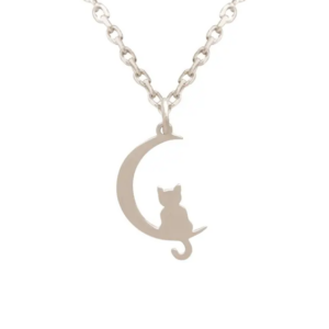 Halsband – Katt på Månen – 925 Sterlingsilver