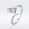 925 Silver - Cute Cat Ring - Adjustable
