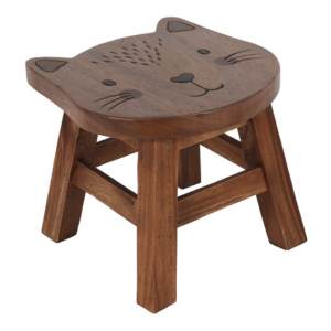 Children Wooden Cat Stool