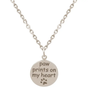 925 Silver - Paw Prints On My Heart Necklace