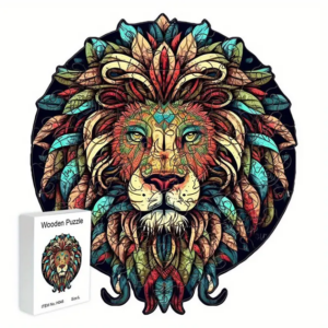 Pussel – Träpussel – Colourful Lion (A3)