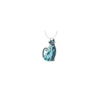 Belle Miss - Printed brass necklace with cat motif - Blue - Bild 2
