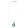 Belle Miss - Printed brass necklace with cat motif - Blue