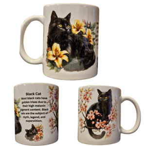 Porslin Mugg - Cat Breeds - Black Cat