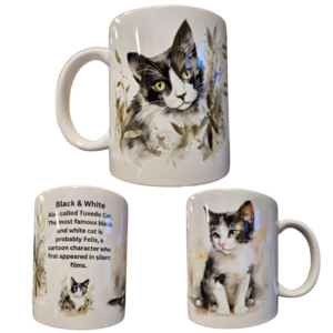 Porslin Mugg - Cat Breeds - Black & White