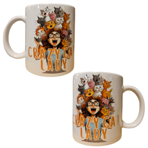 Porslin Mugg - Crazy Cat Lady - a