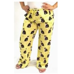 Pyjamasbyxor – Svart & Vit – Kattmotiv – Storlek L