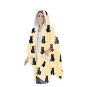 Snuggs – Filt-Hoodie – Svart Katt