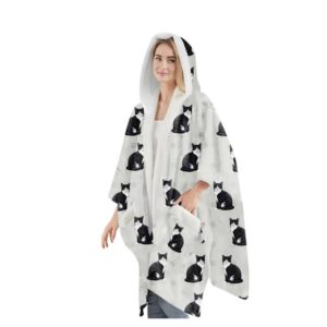 Snuggs – Filt-Hoodie – Svart & Vit