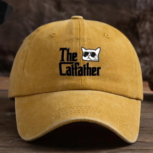Baseball Cap - The Cat Father - Yellow