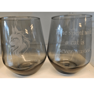 Glas grå – Kattmotiv – Time Spent With – 45 cl