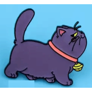 Kattpin – Lila – Går – Emaljpin