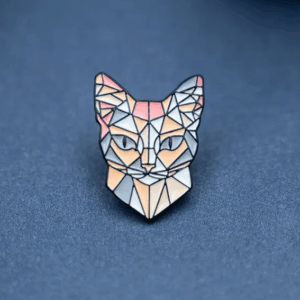 Kattpin – Siames – Geometrisk Emaljpin