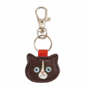 Nyckelring – Kawaii – Brun kattdesign