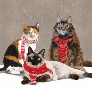 Servetter – Scarf Cats – 12,5 × 12,5 cm – 20-pack