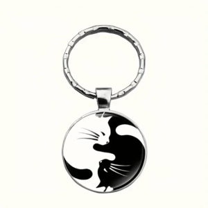 Nyckelring – Yin Yang – Elegant Svart & Vit Kattnyckelring