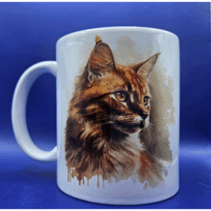 Mugg – Vattenfärg – Forest Cat – Porslin – 325 ml