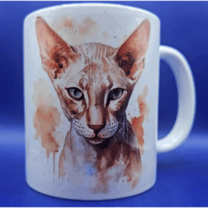 Mugg – Vattenfärg – Orientalisk Korthår – Porslin – 325 ml