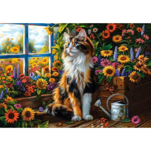 Pussel – Castorland – Blooming Cat Meditation (1000 bitar)