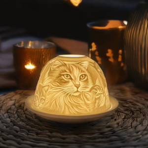 Kattmotiv – Porcelain Dome Tealight Holder