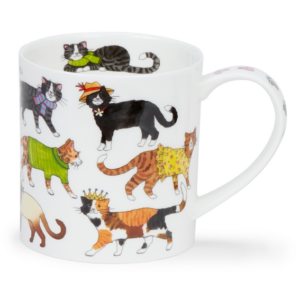 Mugg i Fine Bone China – Cool Cats Green – Dunoon Orkney – 350 ml