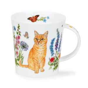 Mugg i Fine Bone China – Floral Cats Ginger – Dunoon Lomond – 320 ml
