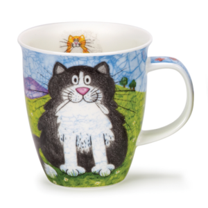 Mugg i Fine Bone China – Happy Cats Black – Dunoon Nevis – 480 ml